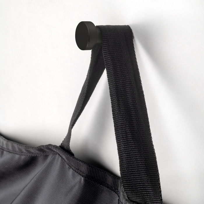 Emuca Lot de 7 crochets muraux Wellington, Zamak, Peint en noir