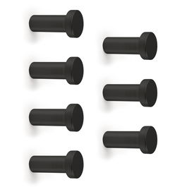 Emuca Lot de 7 crochets muraux Wellington, Zamak, Peint en noir