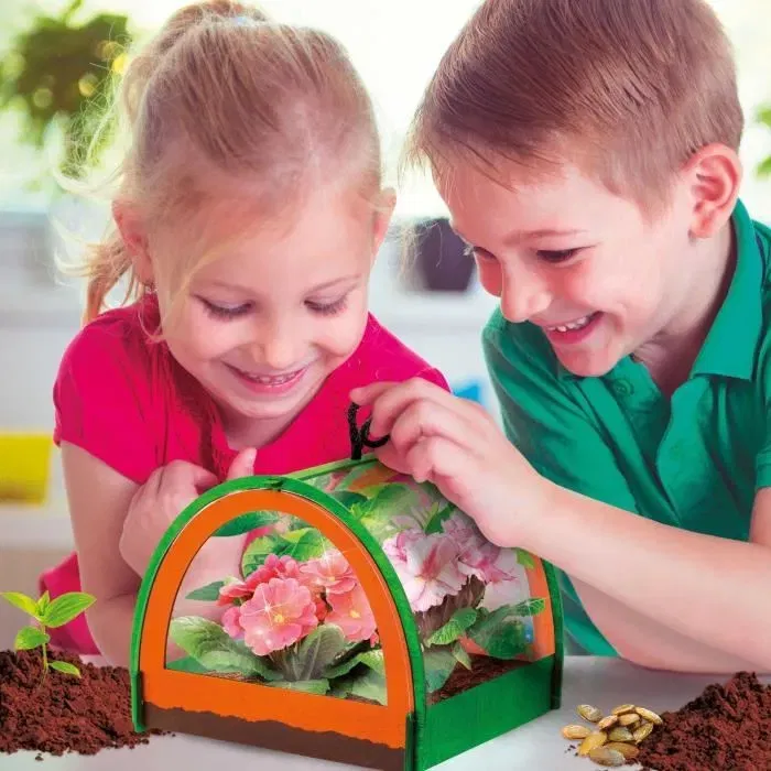 Lisciani Giochi I'M A GENIUS POCKET - Kit scientifique Découverte de la botanique : serre miniature en bois, expériences, graines, manuel pour enfants 7-12 ans
