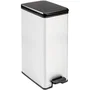 Curver Poubelle SLIM BIN 40L, gain de place, 40 x 25 x 61 cm, gris métallisé - pour la cuisine