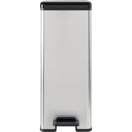 Curver Poubelle SLIM BIN 40L, gain de place, 40 x 25 x 61 cm, gris métallisé - pour la cuisine