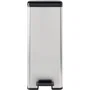 Curver Poubelle SLIM BIN 40L, gain de place, 40 x 25 x 61 cm, gris métallisé - pour la cuisine