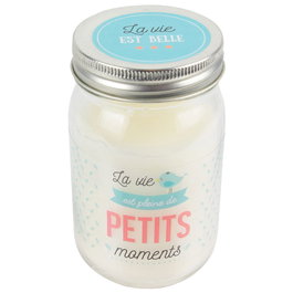 Home Deco Factory Bougie en Pot avec Message (Magnolia ou Vanille)