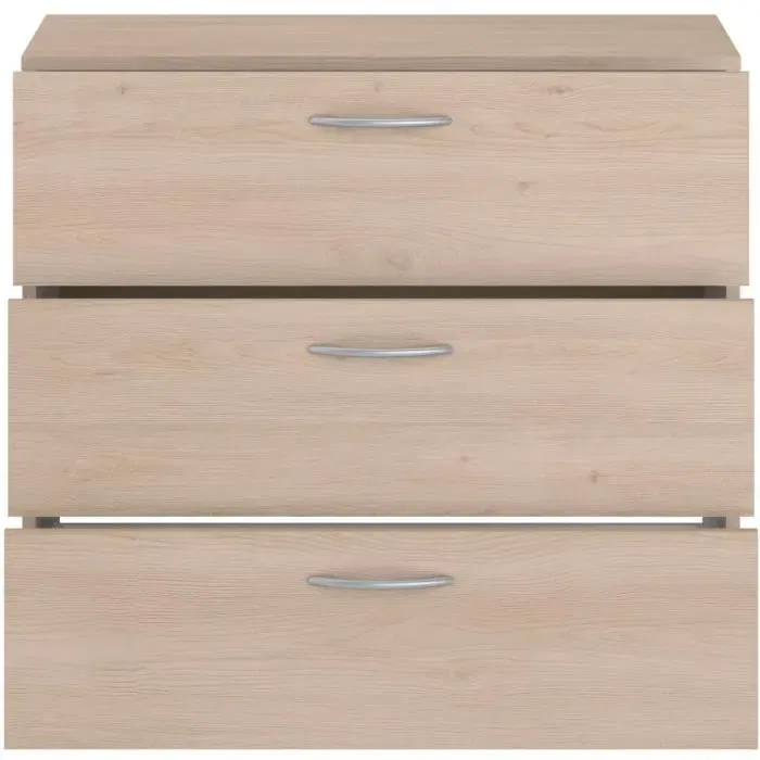Parisot Commode EASY LIFE en chêne avec 3 tiroirs, dimensions 78,2 x 40,8 x 69,3 cm