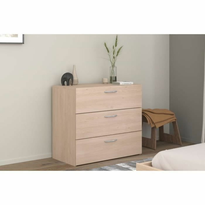Parisot Commode EASY LIFE 3 Tiroirs Décor Chêne