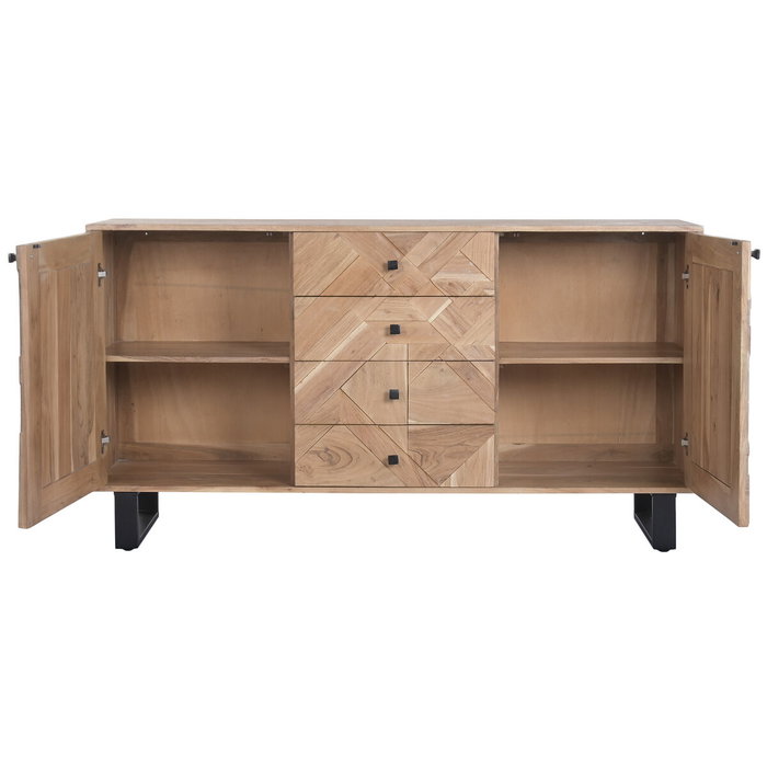 Home ESPRIT Buffet Métal et Acacia 160 x 40 x 85 cm