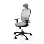 Piqueras y Crespo Chaise de Bureau Jorquera Gris clair et blanc