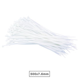 Hantums Sac de 100 colliers de serrage 100% nylon 500x7,6mm Naturel