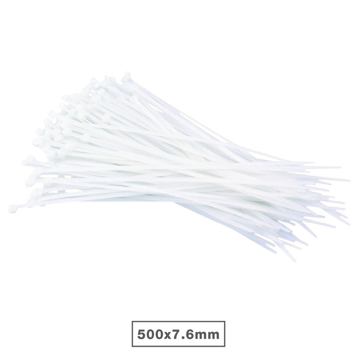Hantums Sac de 100 colliers de serrage 100% nylon 500x7,6mm Naturel Hantums Sac de 100 colliers de serrage 100% nylon 500x7,6mm Naturel