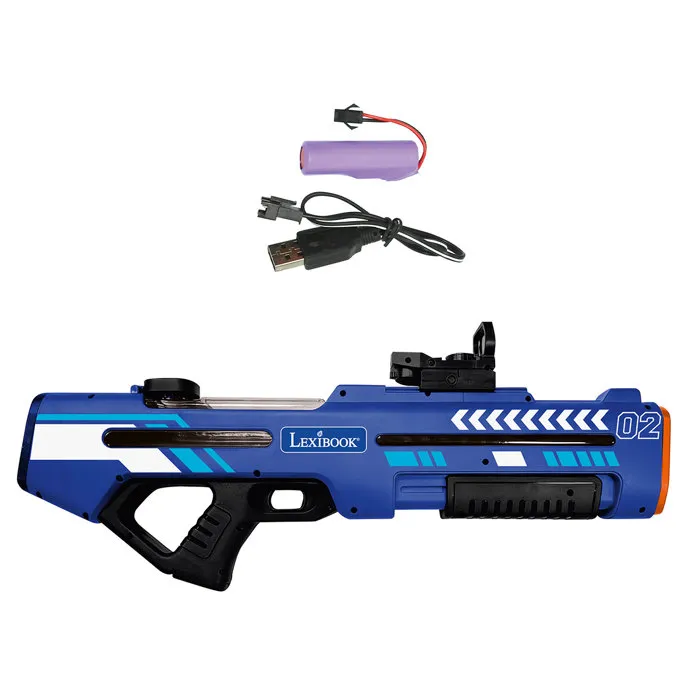 Lexibook Pistolet à eau électronique rechargeable Double jet Pro +