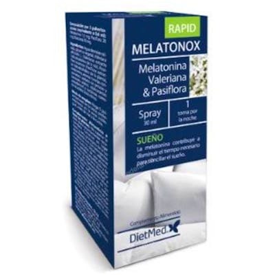 DIETMED Melatonox Rapid Spray Buccal 30ml - Complément Alimentaire Sommeil à la Mélatonine, Passiflore et Valériane DIETMED Melatonox Rapid Spray Buccal 30ml - Complément Alimentaire Sommeil à la Mélatonine, Passiflore et Valériane