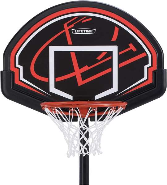 Lifetime Panier de basket portatif ajustable en polyéthylène avec planche, hauteur réglable 165-222 cm, pour enfants dès 3 ans