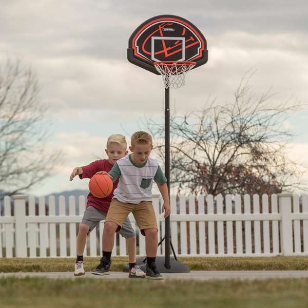 Lifetime Panier de basket portatif ajustable en polyéthylène avec planche, hauteur réglable 165-222 cm, pour enfants dès 3 ans