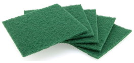 Set de 5 éponges abrasives en fibre verte 15x13,5x0,5cm