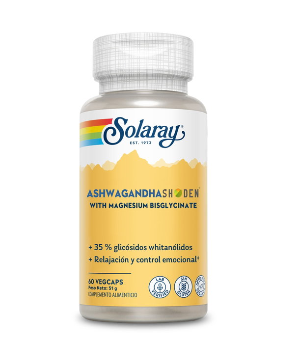 SOLARAY Ashwagandha Shoden & Magnésium Bisglycinate 60 Capsules