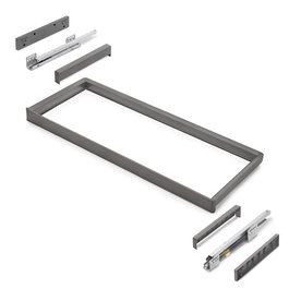 Emuca Rack avec glissières à extension totale et à fermeture douce pour accessoires d'armoire Quartz, 937-963mm, Aluminium et plastique, Titane
