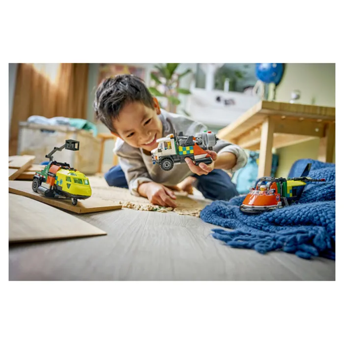 LEGO City 3-en-1 Avion, Camion d'Assistance et Aéroglisseur Modulable Jouet de Construction 60505