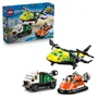 LEGO City 3-en-1 Avion, Camion d'Assistance et Aéroglisseur Modulable Jouet de Construction 60505