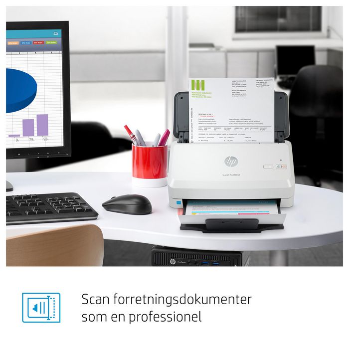 HP ScanJet Pro 2000 s2 - Scanner professionnel avec alimentateur automatique (ADF) recto-verso 50 pages, jusqu'à 35 ppm, 600 ppp, pour numérisation intensive