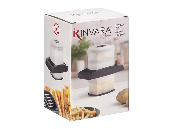 Kinvara Coupe-légumes avec bac de réception Noir 20x16x11 cm Plastique et acier (Set de 8)