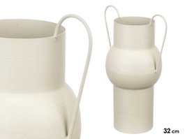 GIFTDECOR Jarrron en acier bombé crème pastel médium