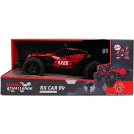 MGM RX Car 89 093721 - Voiture télécommandée 1/12 métallique rouge TURBO CHALLENGE - Radiocommande 2.4 GHz, batterie rechargeable, vitesse 8 km/h - Jouet RC