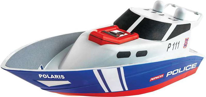 Ninco Bateau radiocommandé Police avec batterie rechargeable 3.7V 1200mAh, dimensions 34x10x12 cm, âge recommandé 6 à 99 ans Ninco Bateau radiocommandé Police avec batterie rechargeable 3.7V 1200mAh, dimensions 34x10x12 cm, âge recommandé 6 à 99 ans