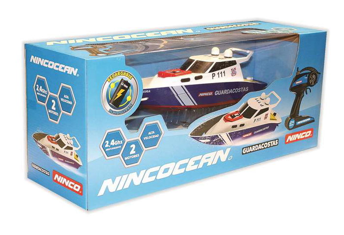 Ninco Bateau radiocommandé Police avec batterie rechargeable 3.7V 1200mAh, dimensions 34x10x12 cm, âge recommandé 6 à 99 ans Ninco Bateau radiocommandé Police avec batterie rechargeable 3.7V 1200mAh, dimensions 34x10x12 cm, âge recommandé 6 à 99 ans