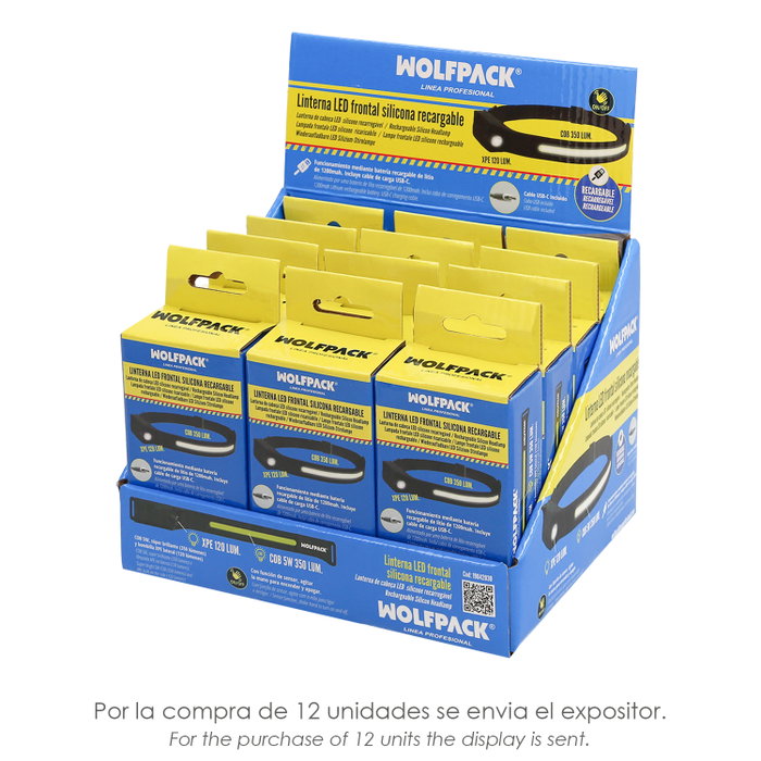 WOLFPACK LINEA PROFESIONAL Lampe Frontale LED Rechargeable 350 Lumens