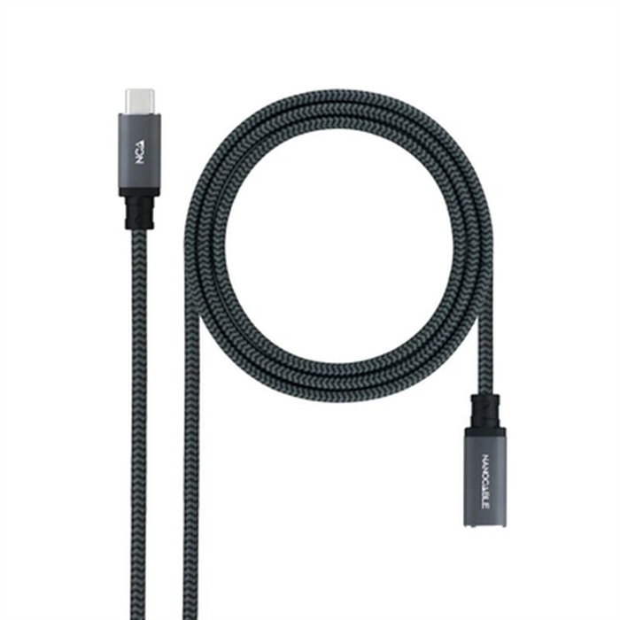 NANOCABLE Câble USB 3.2 GEN2x2 100W USB-C Mâle vers Femelle Noir 2 m