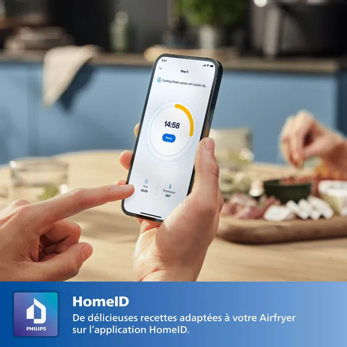 Philips HD9285/93 Airfryer - Friteuse sans huile XXL connectée WiFi, 7.2L, 16 programmes, Noir, Série 5000