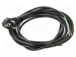 JONEX Câble d'alimentation H05VV-F 3x0,75mm2 5m CEE 7/7 mâle angulaire
