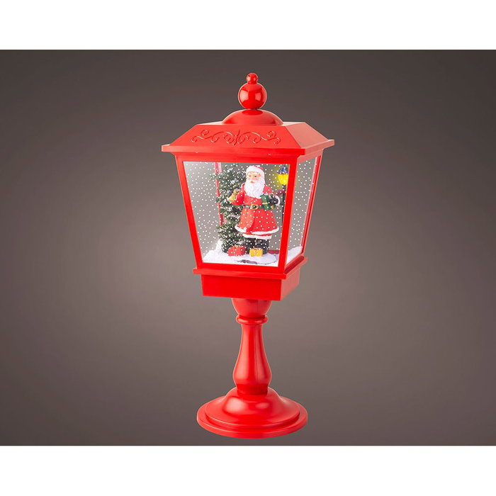 Lanterne à LED Lumineo Rouge Père Noël Musique Mouvement Lanterne à LED Lumineo Rouge Père Noël Musique Mouvement