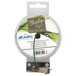 Biotop Fil plastifié vert Ø2 mm x 30 m avec coupe intégré pour tuteurage de plantes