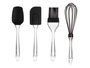 Kinvara Set de 4 ustensiles de cuisine en silicone 20x29x5 cm noir et transparent (Set de 6)