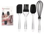 Kinvara Set de 4 ustensiles de cuisine en silicone 20x29x5 cm noir et transparent (Set de 6)