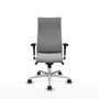 Piqueras Y Crespo Fauteuil de Direction Albacete, Similicuir Gris Clair, Mécanisme Synchrone, Base Aluminium