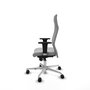 Piqueras Y Crespo Fauteuil de Direction Albacete, Similicuir Gris Clair, Mécanisme Synchrone, Base Aluminium