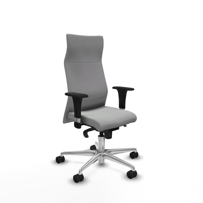 Piqueras Y Crespo Fauteuil de Direction Albacete, Similicuir Gris Clair, Mécanisme Synchrone, Base Aluminium Piqueras Y Crespo Fauteuil de Direction Albacete, Similicuir Gris Clair, Mécanisme Synchrone, Base Aluminium