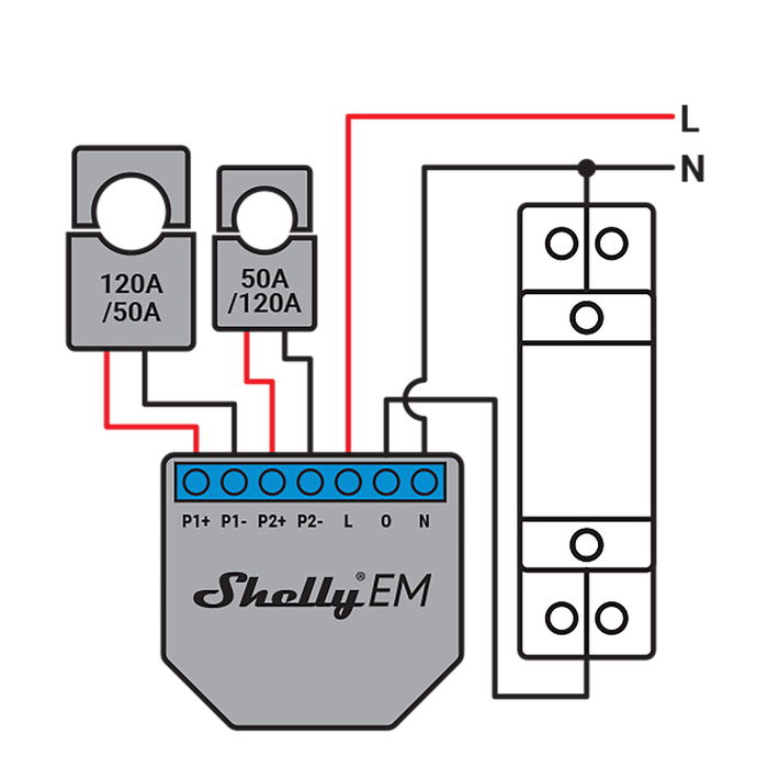 Module interrupteur Wi-Fi Shelly SHELLY EM + 50A CLAMP