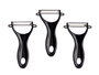 Kinvara Lot de 3 éplucheurs noirs de cuisine en métal et plastique 10 x 20 x 3.5 cm (Set de 12)