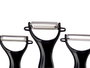 Kinvara Lot de 3 éplucheurs noirs de cuisine en métal et plastique 10 x 20 x 3.5 cm (Set de 12)