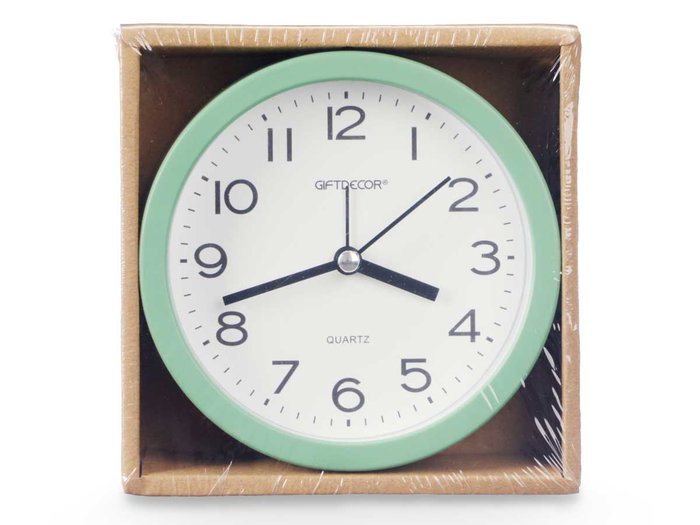 Giftdecor Horloge Ronde Assortie 12x12x4 cm (Set de 12)