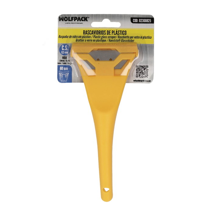 WOLFPACK LINEA PROFESIONAL Rascavidrios Plastico Jaune avec lame de 60 mm
