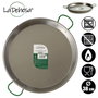 La Dehesa Paellera Acier Poli 38 cm (Base 33 cm) pour 8 Rations, Adaptée Gaz et Bois (Set de 6)