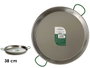 La Dehesa Paellera Acier Poli 38 cm (Base 33 cm) pour 8 Rations, Adaptée Gaz et Bois (Set de 6)