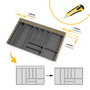 Emuca Range-couverts Optima pour tiroir universel, module 800mm, Plastique, Gris antracite