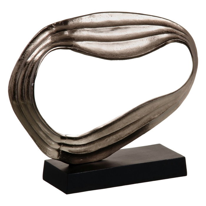 BigBuy Home Figurine Décorative Noir Argenté Aluminium