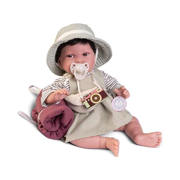 Antonio Juan Pipa - Poupon Explorateur Nouveau-né en Tissu de 42 cm - Version Espagnole