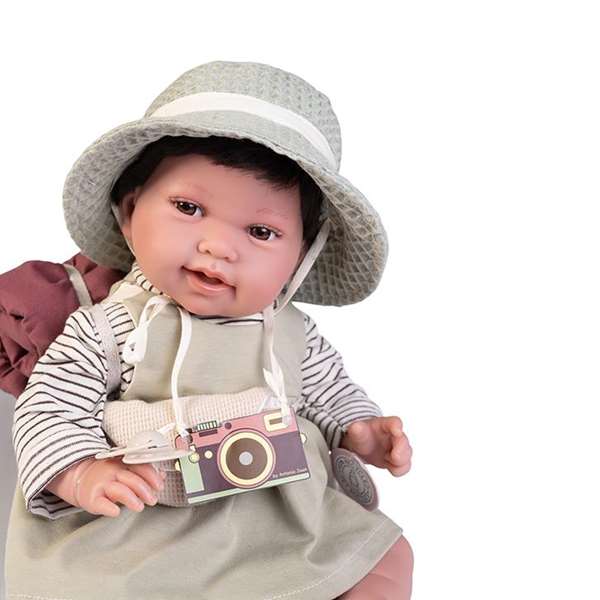 Antonio Juan Pipa - Poupon Explorateur Nouveau-né en Tissu de 42 cm - Version Espagnole